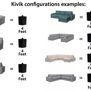 Set of 4 Ikea Kivik Sofa Feet Furniture Leg 3D Printed drop in replacement zdjęcie 7