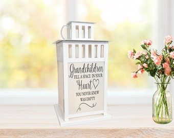 Grandchildren fill a space, Photo Lantern, Gift, Candle Lantern, grandparent gift