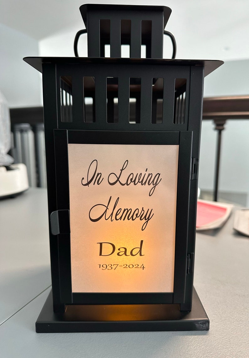 Keep the Light on, Photo Lantern, Memorial Lantern ,Memorial Candle, Sympathy lantern, Remembrance, Bereavement Gift, Loss of a Loved image 4