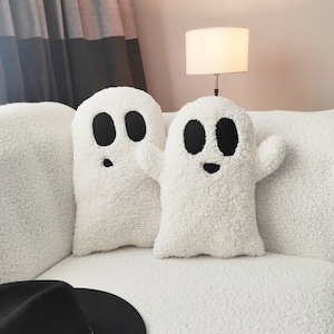 Ghost Pillow, Ghost shaped pillow, Halloween Pillow, Halloween decor, Teddy Ghost Cushion, Halloween gifts, Horror, Spooky, Christmas gift