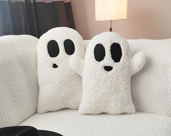 Teddy Fabric Ghost Pillow: Halloween & Christmas Decor