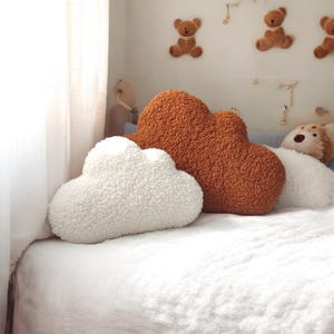 Cojín de nube de peluche, almohada de nube de bouclé, decoración de habitación de bebé, decoración de habitación de niños, decoración linda de guardería, juguetes de peluche, almohada de bebé, baby shower