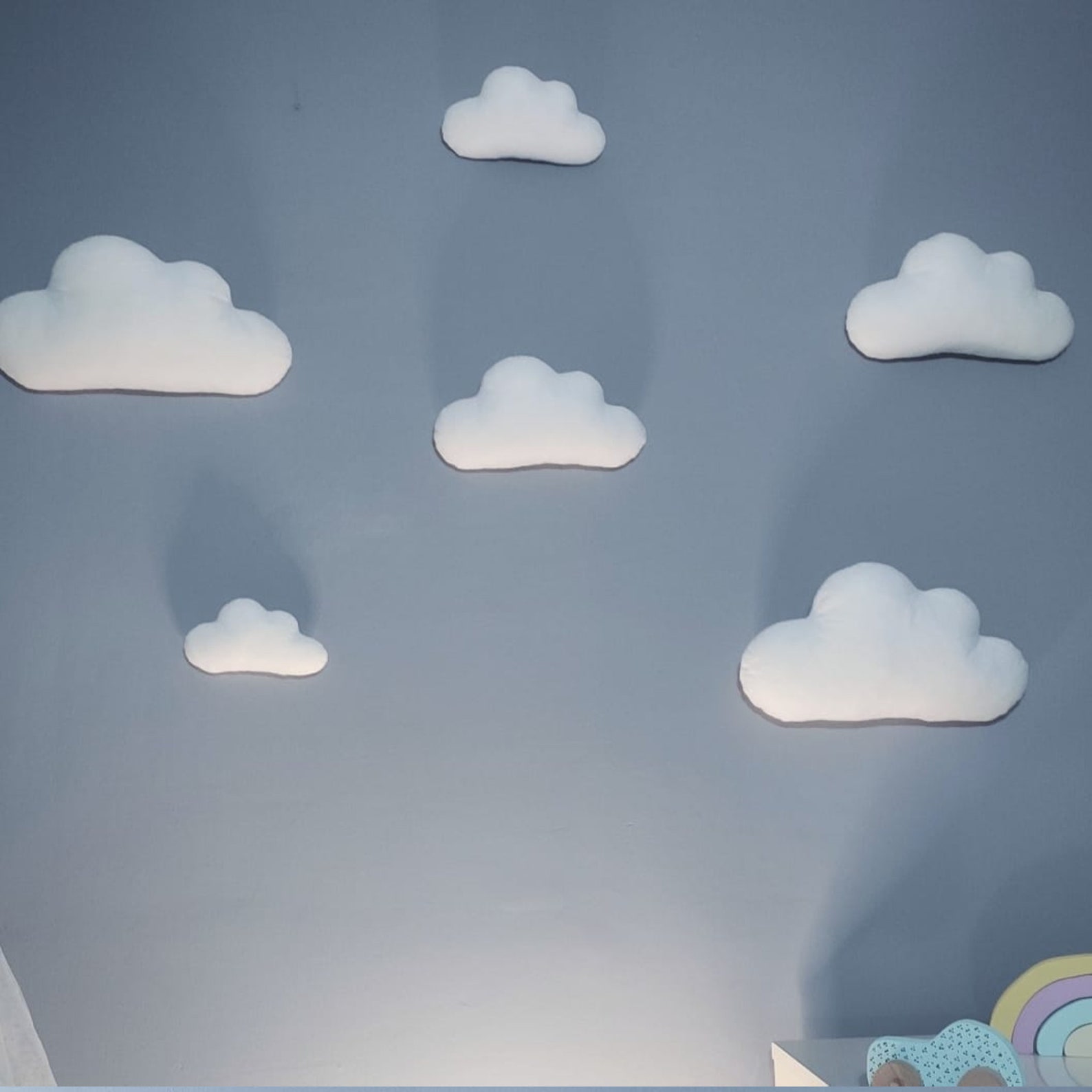 Cloud Wall Decor Set Clouds Wall Hanging White Soft Clouds Cot Etsy