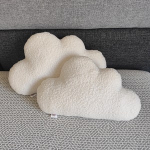 Furry Cloud Pillow, Nature Throw Pillow, Cloud Decor, Stuffed