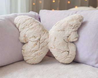 Gold Butterfly Plush Pillow: Baby Nursery Decor