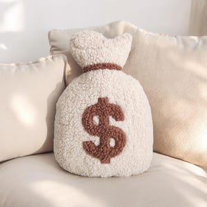 Cuscino Emoji Sacco di Soldi, Cuscino Simbolo del Dollaro per Ufficio e Arredamento per la Casa, Decorazione di Manifestazione, Cuscino dell'Abbondanza, Regalo Divertente, Decorazione di Soldi