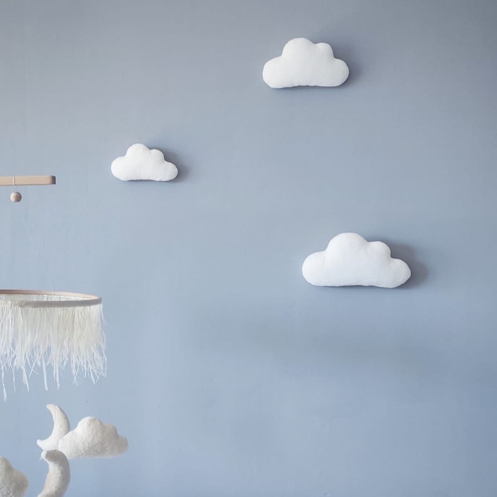 Cloud Wall Decor Set Clouds Wall Hanging White Soft Clouds Cot Etsy
