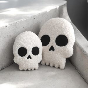 Ghostly Skull Pillow, Halloween Pillows, Plush Skeleton Pillow, Skull Cushion, Halloween decor, Funny and Spooky Throw Pillows