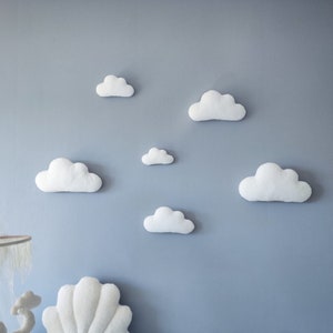 Cloud wall decor Set Clouds Wall Hanging White Soft Clouds Cot Decorations Baby Room Decor Sky Wall Clouds Cute Wall Decorations Wall art