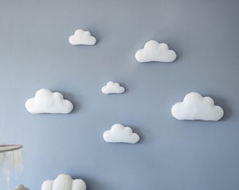 Cloud wall decor Set Clouds Wall Hanging White Soft Clouds Cot Decorations Baby Room Decor Sky Wall Clouds Cute Wall Decorations Wall art