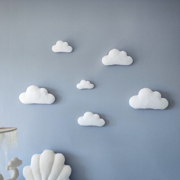 Wolke Wand Dekor-Set Wolken Wandbehang Weiße Weiche Wolken Krippe Dekorationen Baby Zimmer Dekor Himmel Wand Wolken Niedliche Wanddekorationen Wandkunst