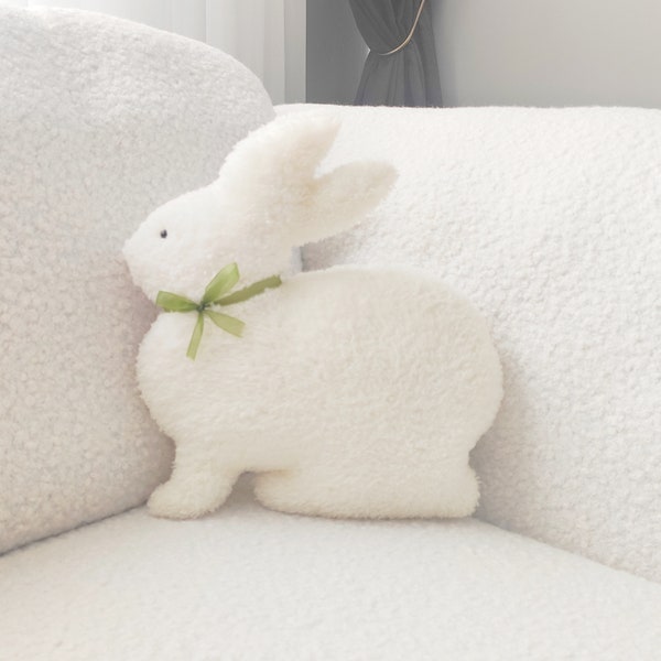 Rabbit Shaped Pillow, Easter decor pillow, Easter Bunny Cushion, Cuddly Bunny Rabbit shaped stuffed pillow, Spring decor, Nursery decor