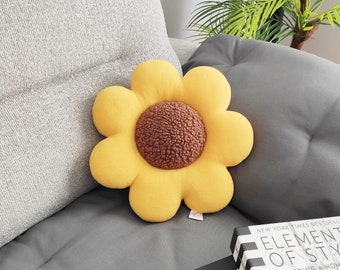 Oreiller tournesol, oreiller marguerite, oreiller fleur, coussin, décoration de chambre, coussin, coussin de fenêtre, coussin nounours, décoration de chambre d'enfant, chambre de bébé