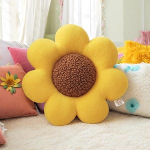 Almohada de girasol, almohada de margarita, almohada de flores, cojín, decoración de habitación, almohada decorativa, almohada de ventana, almohada de peluche, decoración de guardería, habitación de bebé