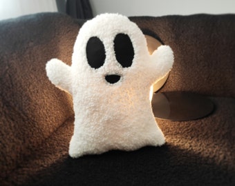 Cute Ghost Pillow, Ghost shaped pillow, Halloween Pillow, Halloween decor, Teddy Ghost Cushion, Halloween gifts, Ghost plush,Christmas gift