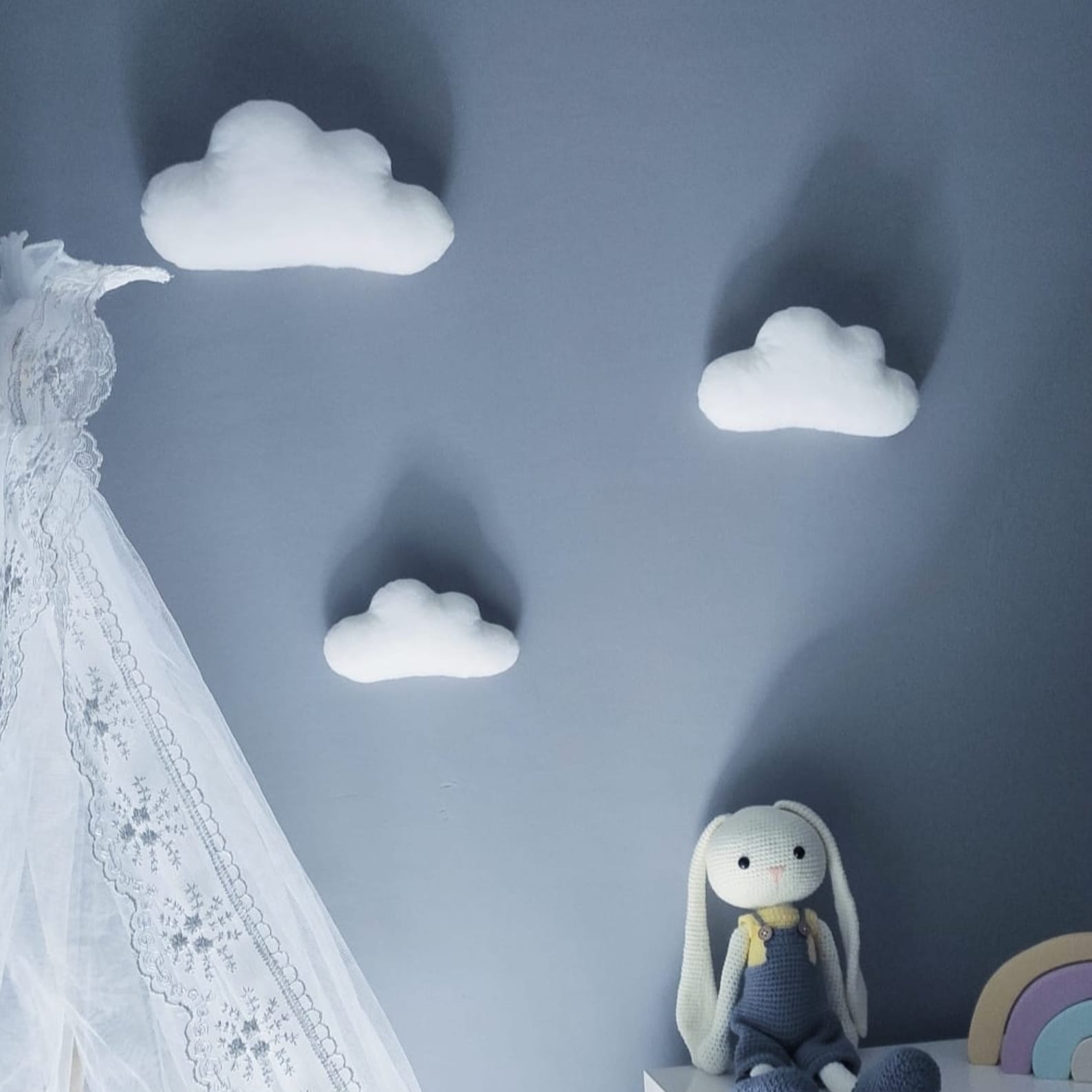Cloud Wall Decor Set Clouds Wall Hanging White Soft Clouds Cot Etsy