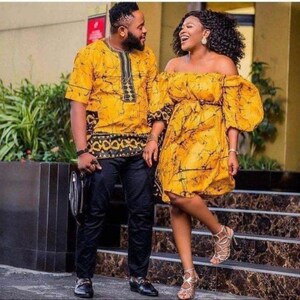 African Matching Outfit for Couple, Couple Outfit for Prom, Family Set, Ankara Set for Couple, Ankara Print Outfit
