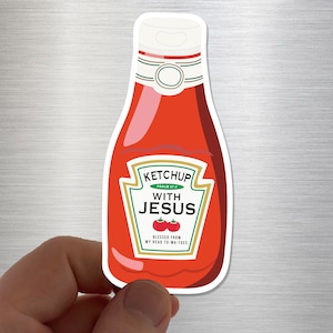 Rattrapez l’aimant de Jésus / Voiture chrétienne, cadeau de décoration de cuisine drôle pour réfrigérateur