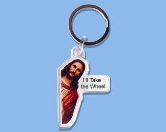 Jesus ‘I’ll Take the Wheel’ Keychain
