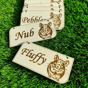 Personalized Wooden Pet Plaque, Pet Crate Name Tag, Cage and Kennel Identification, Dog House, Chinchilla, Hamster, Bird, Rabbit, Guinea Pig