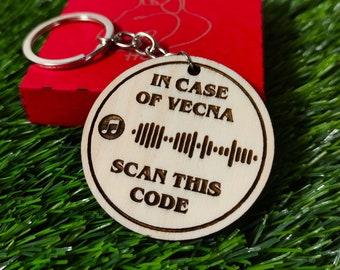 Wooden Keychain In Case of Vecna Customized, Stranger Things-inspired Key Holder, Personalize it with Your Favorite Music, Geek Keyring
