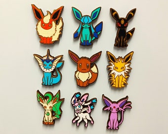 Conjunto de imanes Pokémon de madera Evoluciones de Eevee, Vaporeon, Jolteon, Flareon, Espeon, Umbreon, Leafon, Glaceon, Sylveon Regalo Geek