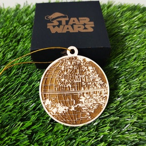 Wooden Star Wars Christmas Ornaments, Death Star, Nerd and Geek Gift, Xmas Tree, Home Decor, Eco-Friendly Christmas Decoration, Starships