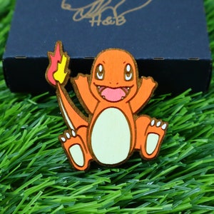 Wooden Charmander Pokémon Magnet, Custom Anime Gift, Geek, Home Decoration, Colorful Refrigerator Magnet Video Game Fan, Choose Your Pokémon