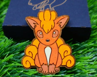 Imanes Pokémon Vulpix de madera, Regalo de anime personalizado, Geek, Decoración del hogar, Imanes de refrigerador coloridos, Fanático de los videojuegos, Elige tu diseño