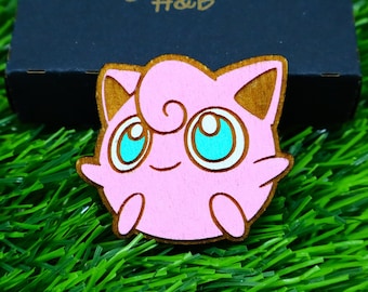 Aimant Pokémon Jigglypuff en bois, cadeau d’anime personnalisé, Geek, décoration de la maison, aimant de réfrigérateur coloré, fan de jeux vidéo, choisissez votre design