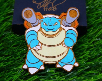 Imán Pokémon Blastoise de madera, regalo de anime personalizado, geek, decoración del hogar, imán de refrigerador colorido, fanático de los videojuegos, elige tu Pokémon