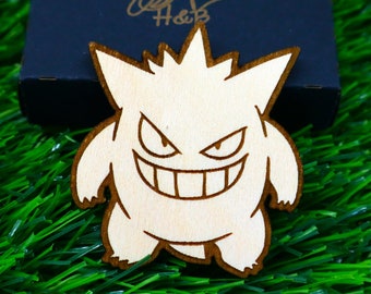 Aimants Pokémon Gengar en bois, cadeau d’anime personnalisé, Geek, décoration de la maison, aimants de réfrigérateur colorés, fan de jeux vidéo, choisissez votre design