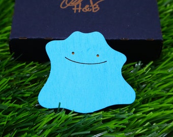 Houten Ditto Pokémon-magneten, Custom Anime Gift, Geek, Home Decoration, Kleurrijke Koelkastmagneten, Video Game Fan, Kies uw ontwerp