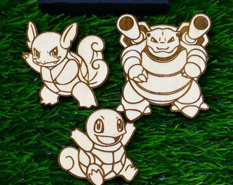 Set van 3 houten Pokémon-magneten, aangepaste anime-cadeau, Geek Home Decoration, kleurrijke koelkastmagneten, videogamefan, kies je Pokémon