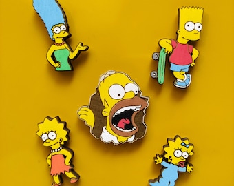 Imán de nevera de madera Simpsons, Homer, Marge, Bart, Lisa, Maggie, decoración de cocina, regalo personalizado, imanes coleccionables