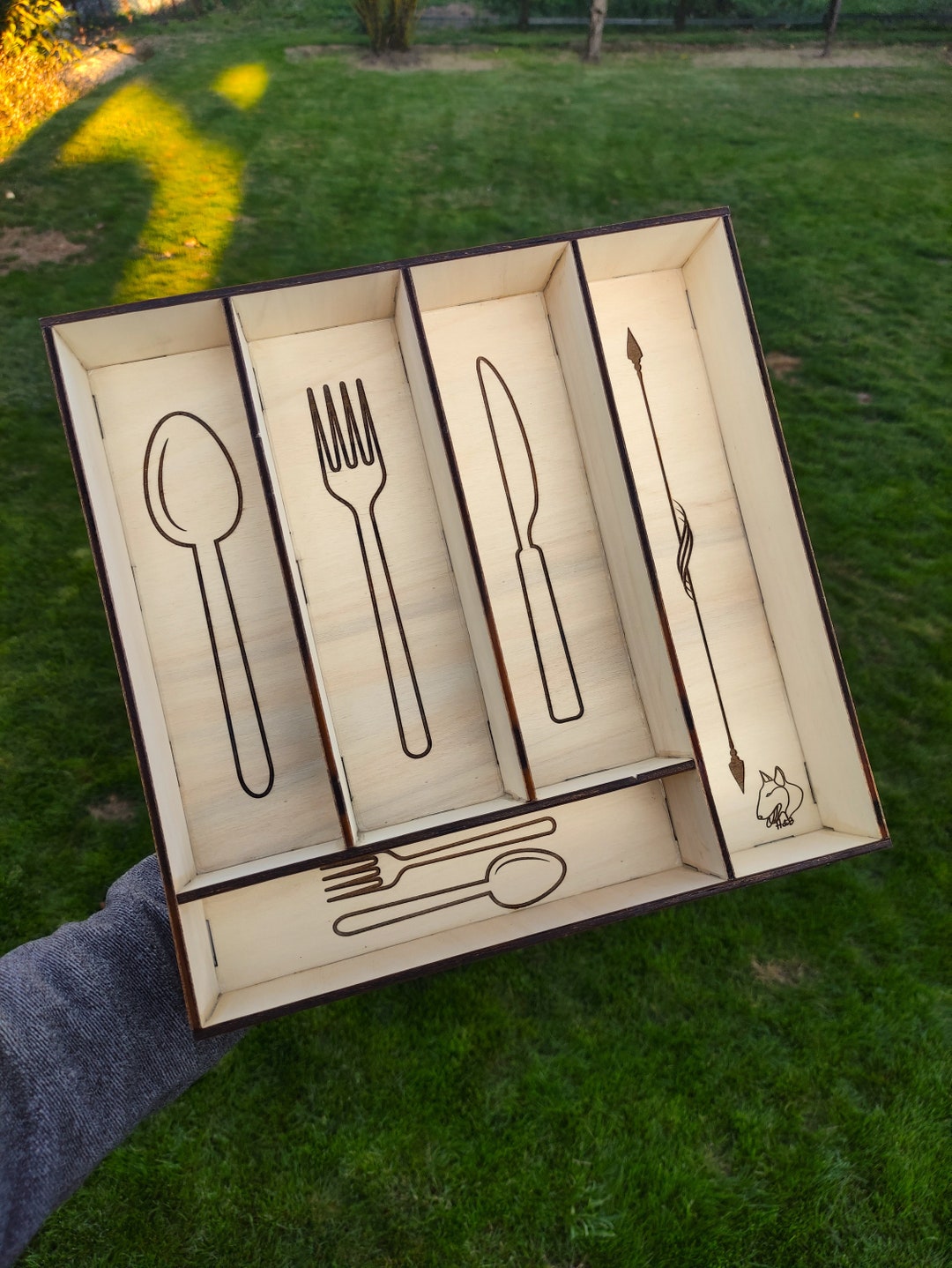Wooden Cutlery Rack for Drawer Customize Your Size Kitchen Etsy
