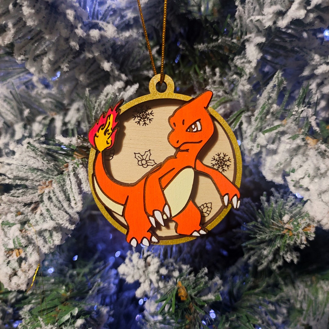 Wooden Pokémon Christmas Ornaments Charmeleon Colorful Geek Etsy