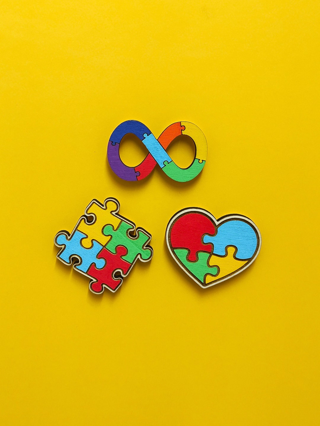 Autism Wooden Fridge Neurodiversity Symbol, Autistic Pride
