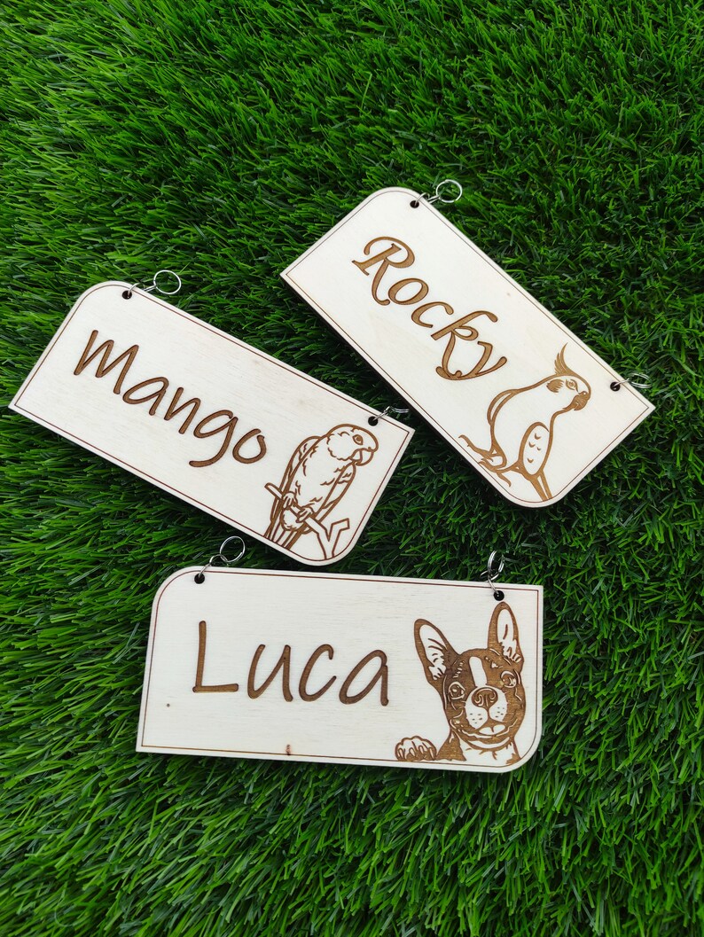 Personalized Wooden Pet Plaque Pet Crate Name Tag Cage and Etsy