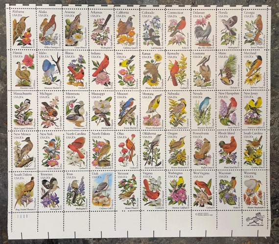 アメリカ合衆国の切手　state birds and flower THE FIFTY STATE BIRDS AND FLOWERS MINT SET - U.S. STAMPS
