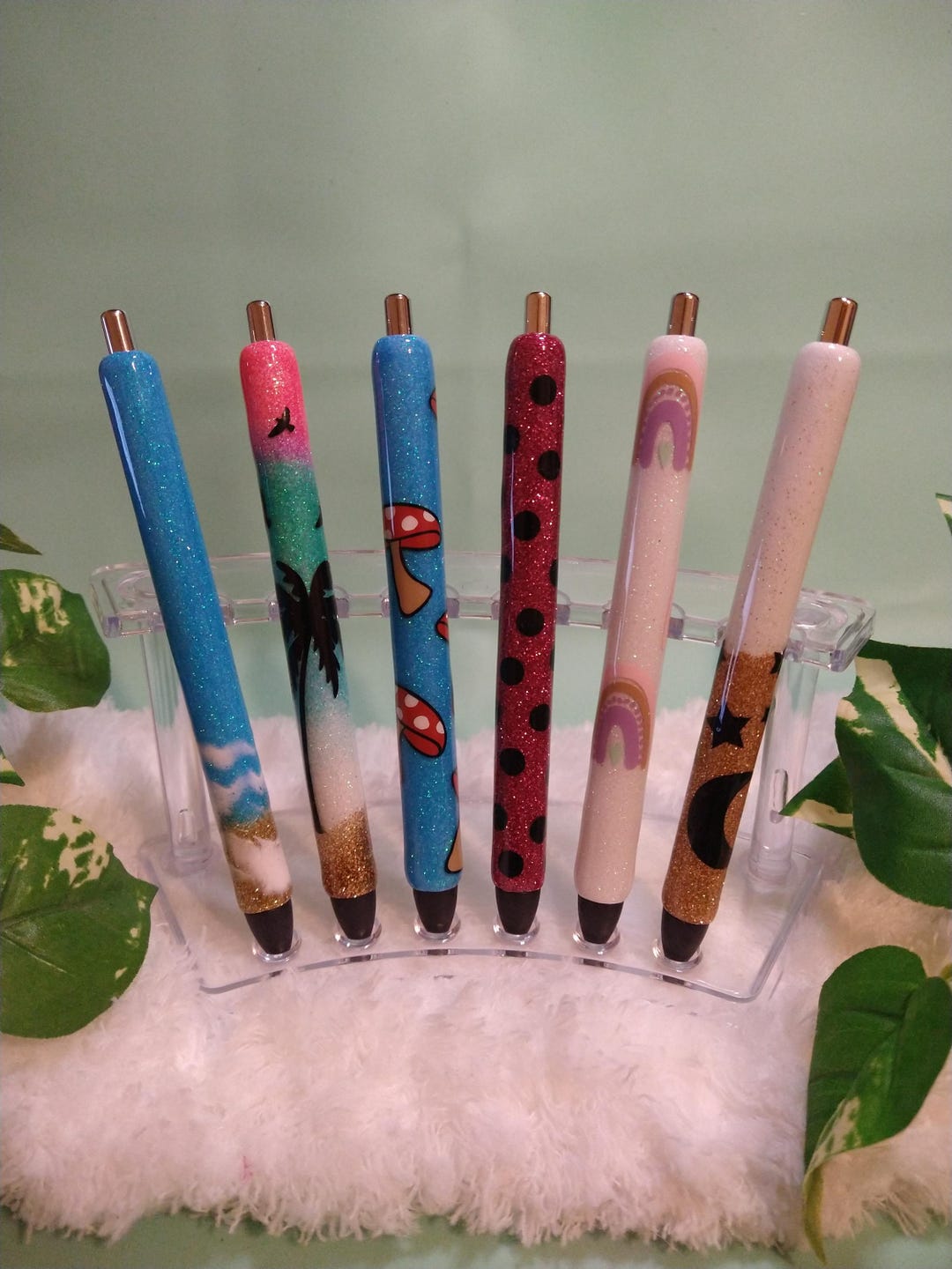 Custom Designed Refillable Gel Pens, Personalized Glitter Pens - Etsy