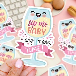 Lemon Jelly Studio - Sorseggiami, tesoro, ancora una volta! Adesivo in vinile grande/Laptop/Ipad/Kawaii/Carino