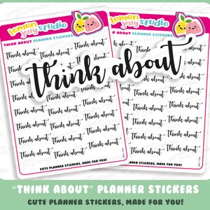 24 "Think About" Parole Diario /Calendario/Planner Adesivi