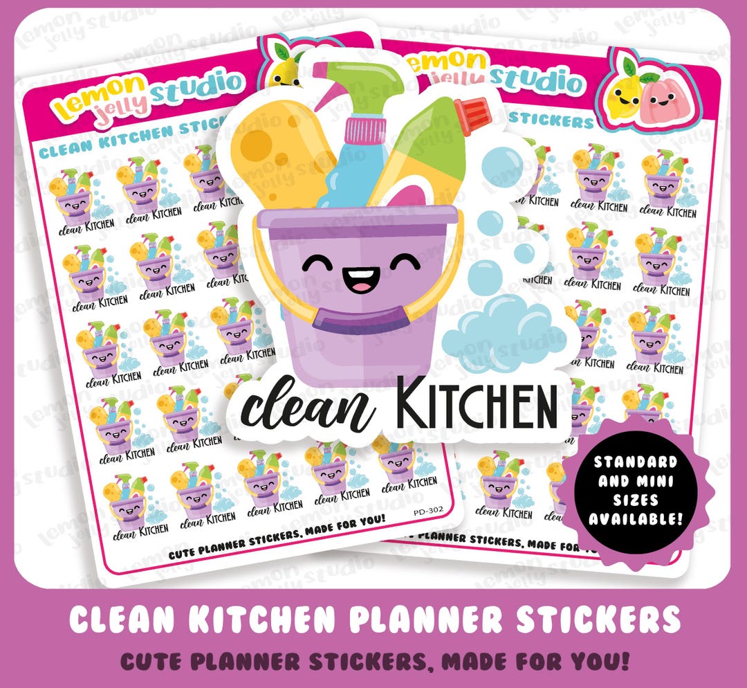 25 Cute Clean Kitchen/chores/housework Planner Stickers - Etsy