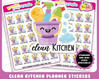 25 Cute Clean Kitchen/Chores/Housework Planner Stickers