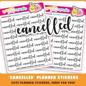 27 "Cancellate" Parole Diario/Calendario/Planner Stickers