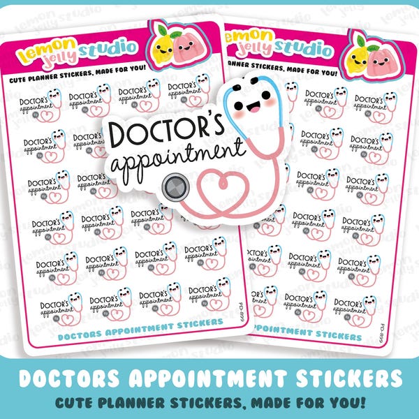 24 Niedliche Arzt/Krankenhaus Termin Planer Sticker