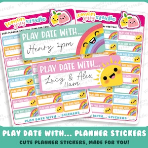 24 Cute Play Date/Kids Children Activity Planner Stickers