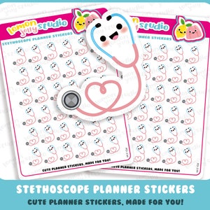 36 Cute Stethoscope/Hospital/Doctor Planner Stickers