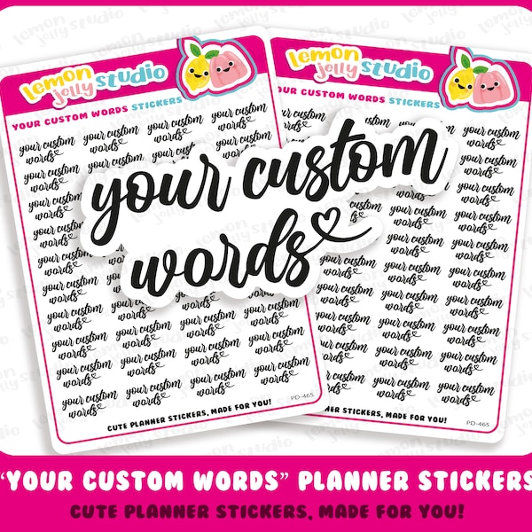 Your Custom Words Diary/Functional/Calendar/Planner Stickers